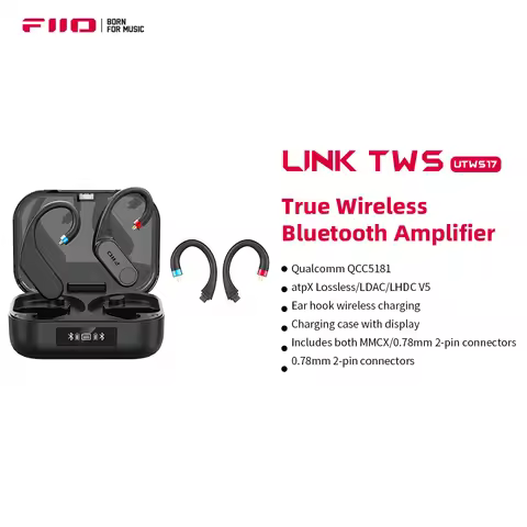 FIIO LINK TWS(UTWS17) Bluetooth 6.0 HIFI Earphones Adapter, aptX Lossless, LDAC,Upgrade Cable Replac