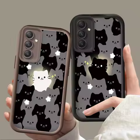 Lovely Cartoon Cat Couple Case for Samsung Galaxy A54 A05 A05S A34 A24 A14 A53 A33 A23 A13 A52 A52S 