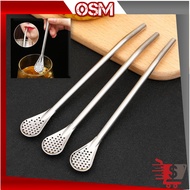 Osm - H6145 Cute Straw Spoon / Food Grade Stainless Steel 2 in 1 / 2 in 1 Spoon Straw / Stainless Sp