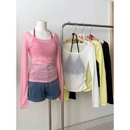 [ A-28 ] Women's long-sleeved shirt (Free padded bra) hugs the body beautifully, made of 4-way stret