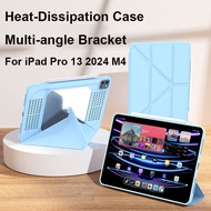 Heat-dissipation Casing for iPad Pro 13 2024 M4 A2925 A2926 A3007 Multi-angle Stand Case Hollow out 