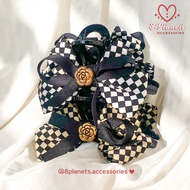 8 Planets Rhinestone Plaid Bow Hair Clip