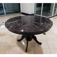 ShoopyHome - 6 Seater Marble Dining Table / Marble Top Round Dining Table For 6 / Round Marble Dinin