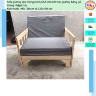 Sofa giường kéo thông minh gấp gọn kèm đệm ghếGhế sofa kết hợp giường nằm tiện lợi