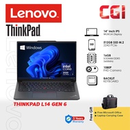 Lenovo 14" Laptop ThinkPad L14 Gen 6 Ultra 7 255U 16GB 512GB SSD IPS 400Nits Win11Pro 3Y Onsite with