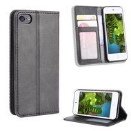 Casing for iPod Touch 7 / 6 /5 Vintage Flip Cover for iPod Touch7 Magnetic Wallet Case PU Leather Ca