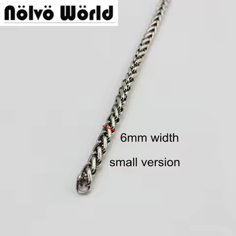 10 meters 6 colors 6mm wide wheat roller Small chain strap handle,crossbody handbag bag belt chain