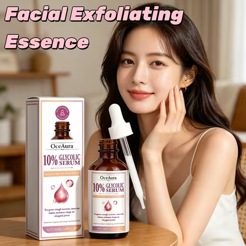 Facial Exfoliating Peeling Serum Glycolic Acid Lactic Acid Essence Deep Clean Pores Control Oil Smoo