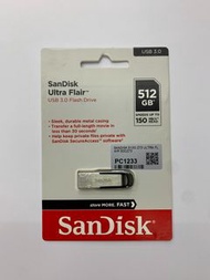 Sandisk 512GB 全新原裝香港行貨 Ultra Flair Flash Drive USB3.0 R:150MB SDCZ73-512G-G46