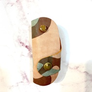 義大利霧蠟迷彩經典牛皮汽車鑰匙包 遙控器  紳士卡其 父親節