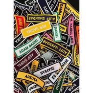 NAME TAG SULAM | EMBROIDERY NAME  | tanda nama sulam | Nametag sekolah |Tag nama sekolah | Nametag s