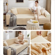 【Thicken】Bed Cover single sofa cover armless stretchable short small sofa chair cover