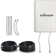 Mophamp 4G 5G MIMO Panel Antenna Outdoors with Twin 32ft Cable and SMA-TS9 Adapters Work with Router