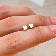 S777 Clover Leaf Titanium Earrings Anting Titanium Anti Karat Subang Titanium Anti Karat