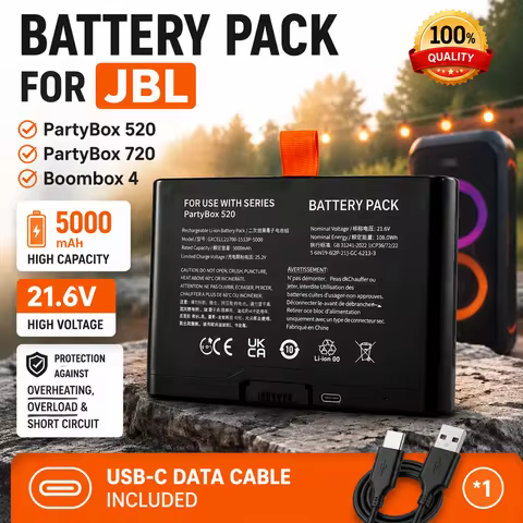 Replacement Battery for JBL PartyBox 520/720 & Boombox 4 | 5000mAh 21.6V | Model FG6CELL21700G