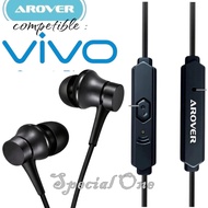 AROVER T-34 In-Ear Headphones Basic Desain Elegan dengan Mic Gen 3 Earphone Headset VIVO super bass