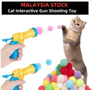 MALAYSIA STOCK Pet Interactive Fun Toy Gun Shooter Soft Ball Shooting Toy Mainan Kucing Bola