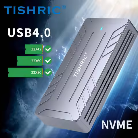 TISHRIC T17 USB4.0 M.2 SSD Enclosure-40Gbps, Thunderbolt 3/4 Compatible, Aluminum Cooling Case M.2 N