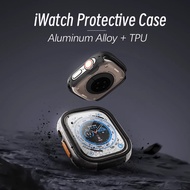 For iWatch Ultra 2 49mm Aluminum Alloy Case with TPU Soft Inner Protective Case Cover for iWatch 45mm 41mm 44mm 40mm Series 9 8 7 6 5 4 SE2 Metal Frame Bumper Accessories