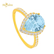 MASDORA Blue Tiffany Dewdrop Ring (Emas 916) Gold Jewelry