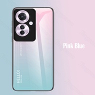 Jingsanc สำหรับ11F OPPO Reno 5G/Reno 11 Pro 5G/Reno 11 5G ไล่ระดับเคสโทรศัพท์9H กระจกเทมเปอร์หลากสี TPU เคสมีขอบฝาครอบป้องกัน A29-1