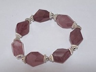 全新切割型馬達加斯加粉晶水晶手鍊