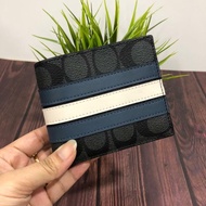 100% Authentic Coach Men Wallet (blue stripes)