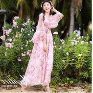 Dress Maxi Godivia Floral 12815# Dress Maxi Wanita Import TM ¥
