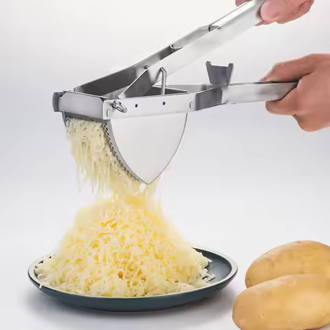 Potato Masher Ricer Manual Fruit Masher Stainless Steel Detachable Pumpkin Carrot Masher Press and M