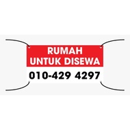 BANNER BUNTING PRINT RUMAH UNTUK DIJUAL / RUMAH UNTUK DI SEWA