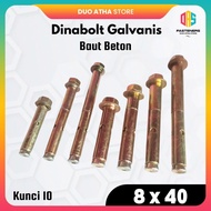 Dynabolt M8x40 / Dinabolt M8 x 40 / Concrete Bolt 8x40 Galvanized Yellow 3114