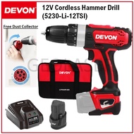 Devon 12V 5230-Li-12TSI Cordless Hammer Impact Drill Driver With 1 x Battery & Charger