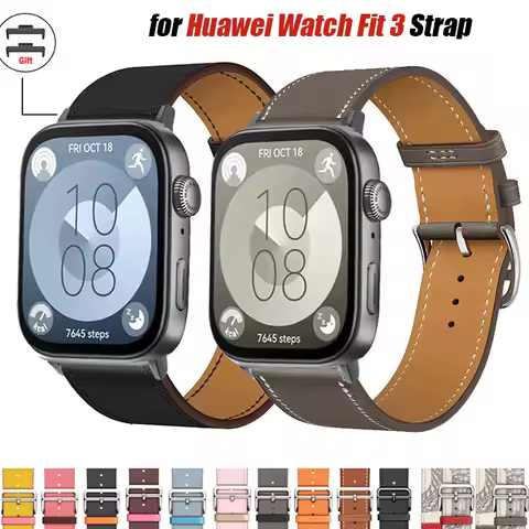 Leather Strap For Huawei Watch Fit 3 Smart Watch Replacement Wristband Sport Bracelet Wrist Band Fit