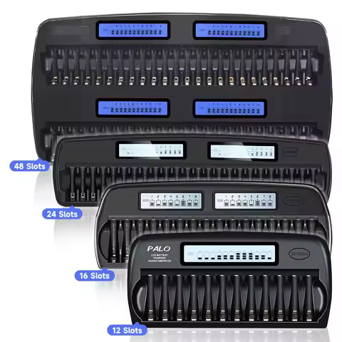 CITYORK 12/16/24/48 slots LCD Display Smart Battery Charger AA AAA Battery Charger For 1.2V AA AAA N