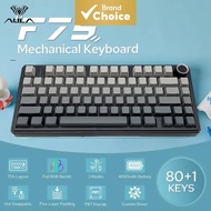 Aula F75 Tri Mode 75 Percent Gasket Gaming Keyboard 4000mAh Battery Full Hot Swappable RGB for Lapto