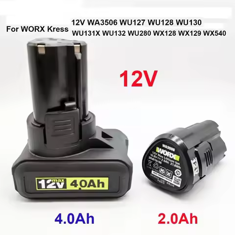 Original 2.0Ah, 2.5Ah, 4.0Ah Battery for WORX Kress 12V WU280 WX128 WX129 WX540 WU127 WU128 WU130 WU