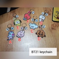 GANTUNGAN BT21 Keychain (BT21 Keychain) Acrylic 2mm 2 sides 1pcs full set/