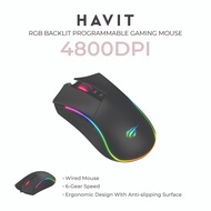 HAVIT HVMS-MS1001S RGB Backlit Programmable Gaming Wired Mouse 1.6 Metres