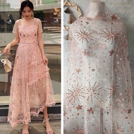 Xinyu Star Wish Moon Five-pointed Star Sequins Sequins Lace Costume Skirt Dress Fabric DIY Accessori