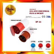32A 4Pin Industrial Site Plug And Female Sockets & Wall Socket / 32A 4 Pin Industrial Site Plug and 