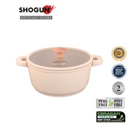 Shogun Ivory Ceragan Ceramic 24 x 11.2cm Non-stick Casserole with Silicone Rim Glass Lid, 4.2L (IH)