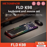 Meta K98 Bluetooth 2.4g Wired 3mode Silent Wireless Keyboard and Mouse Set RGB 98keys Gaming Keyboar