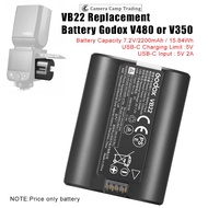 Godox VB22 Battery with Type-C Port for V480 V350 Series Camera Flash