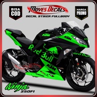 Decal Stiker Ninja 250 FI Full Body Motif Redbull Warna Hijau