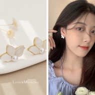 Taiwan L & M Korea Dongdaemun High-End White Flower Pearl Classical French Dinner Dating Out Must-Ha