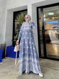 Gamis Friska Dress Silk Premium Motif Terbaru Busui Freindly Fashion Wanita Muslim