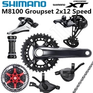 SHIMANO DEORE XT M8100 Groupset 24 Speed 26-36T 170 175MM Crankset Mountain Bike Groupset 2x12-Speed