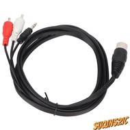 SUQIN52IC DIN 8Pin Male Audio Lead, Male to Male 5.9ft DIN 8Pin to 3.5mm + 2RCA Cable, Stable Signal