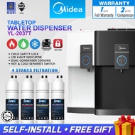 MIDEA Tabletop Water Dispenser Hot Normal Cold Tabletop Penapis Air 1662 / 2037 - Compressor - 4 Sta