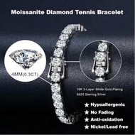 1pc Luxurious Moissanite Tennis Bracelet - 10.5-14ct Lab Created Diamond, 925 Sterling Silvery With 